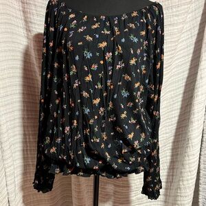 Ruby Ribbon Black Floral Blouse